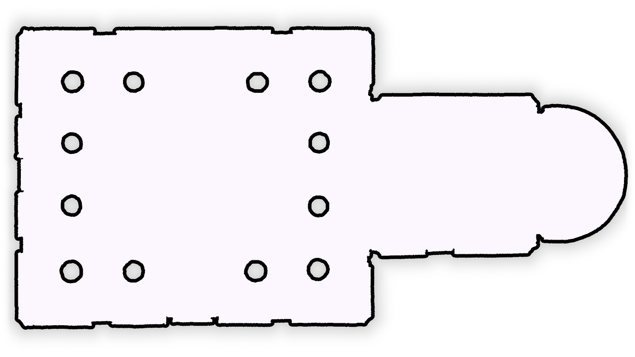 Image of the Borgund Stave Church floorplan